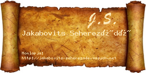 Jakabovits Seherezádé névjegykártya